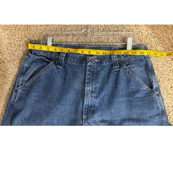 Wrangler Carpenter Jeans Mens Size 34x30 Denim Utility Work Pants Blue - Picture 9 of 12
